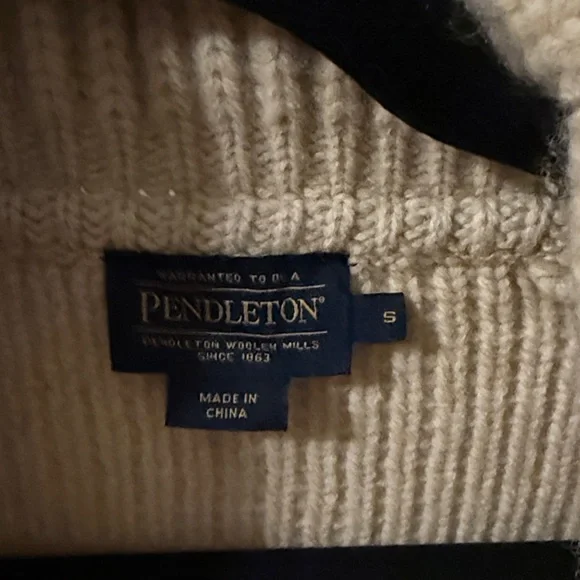 Pendleton Beige and Brown Zip Up Sweater - Picture 2 of 4